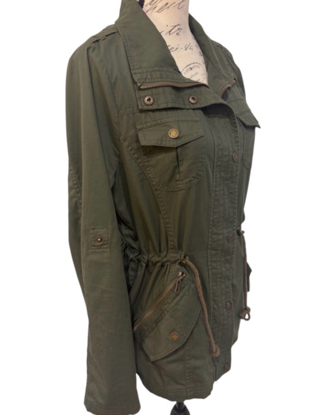 Made by Johnny WJC643 Olive Green Military Safari Anorak Jacket M - Picture 5 of 10
